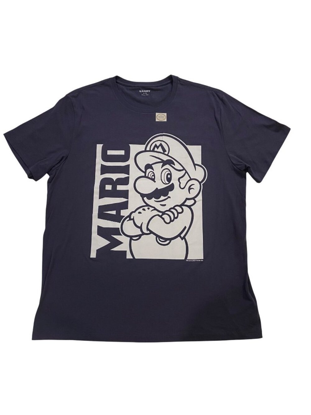 Super Mario Graphic Tee Navy Blue XL Nintendo Licensed By Old Navy Cotton Blend
